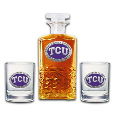 Texas Christian University - Horned Frogs  - Heritage Decanter with 2 Old Fashioned Glasses