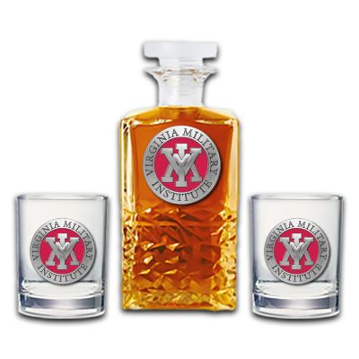 Virginia Military Institute  - Heritage Decanter with 2 Old Fashioned Glasses