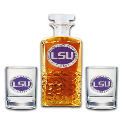 LSU Tigers - Heritage Decanter with 2 Old Fashioned Glasses