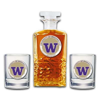University of Washington Huskies  - Heritage Decanter with 2 Old Fashioned Glasses