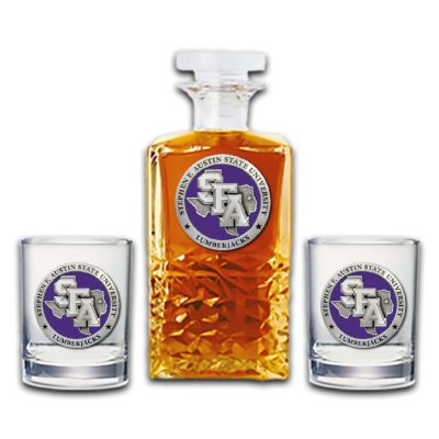 Stephen Austin Lumberjacks  - Heritage Decanter with 2 Old Fashioned Glasses