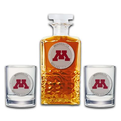 Minnesota Golden Gophers - Heritage Decanter with 2 Old Fashioned Glasses