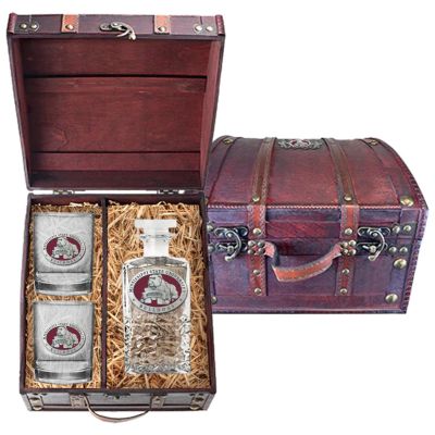 Mississippi State University Bulldogs - Heritage Decanter with 2 Double Old Fashioned Glasses in Chest