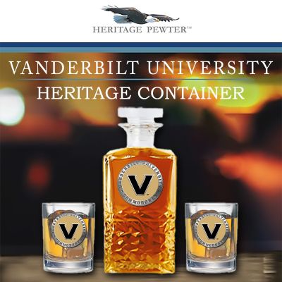 Vanderbilt University Commodores - Heritage Decanter with 2 Double Old Fashioned Glasses in Chest