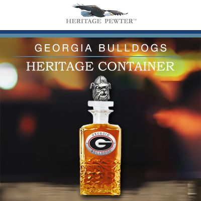 Georgia Bulldogs Heritage Decanter with 3D Topper