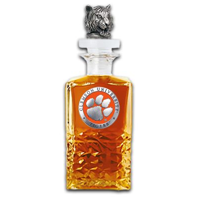 Clemson University Tigers Heritage Decanter with 3D Topper