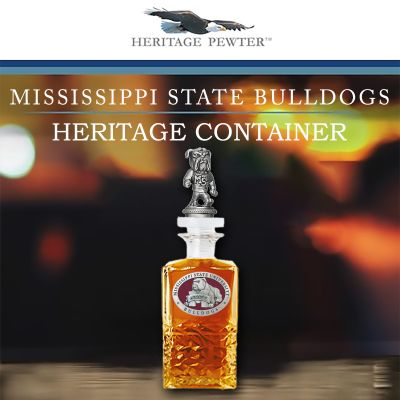 Mississippi State University Bulldogs Heritage Decanter with 3D Topper