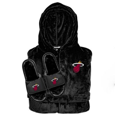 Miami Heat Fur Slide Sandals & Robe Bundle