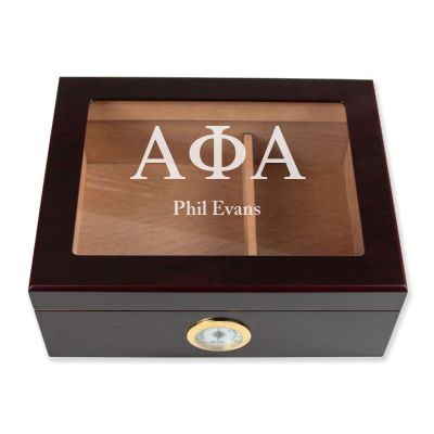 Personalized Cigar Humidor - Engraved Alpha Phi Alpha