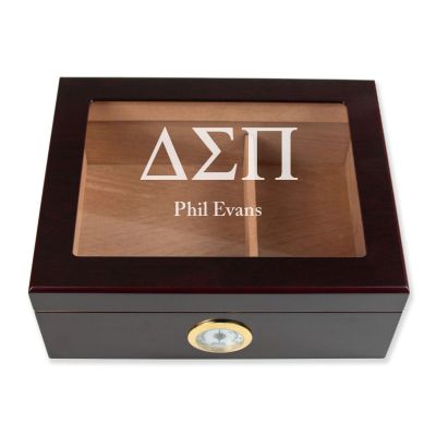 Personalized Cigar Humidor - Engraved Delta Sigma Pi