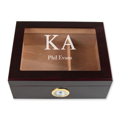 Personalized Cigar Humidor - Engraved Kappa Alpha