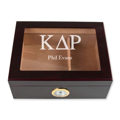 Personalized Cigar Humidor - Engraved Kappa Delta Rho