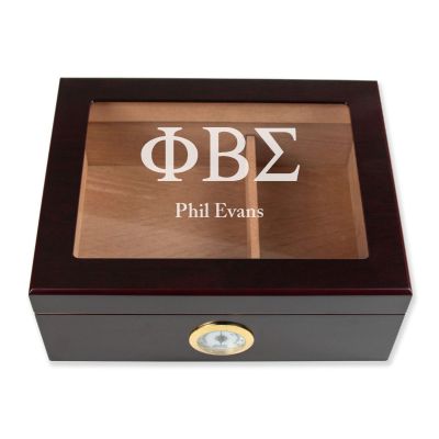 Personalized Cigar Humidor - Engraved Phi Beta Sigma