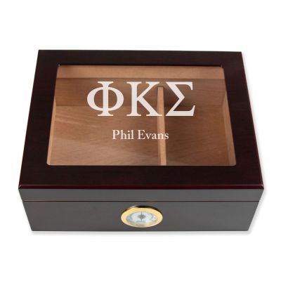 Personalized Cigar Humidor - Engraved Phi Kappa Sigma