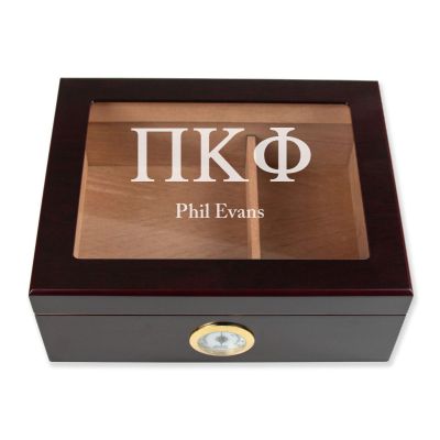 Personalized Cigar Humidor - Engraved Pi Kappa Phi