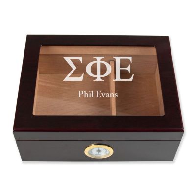 Personalized Cigar Humidor - Engraved Sigma Phi Epsilon