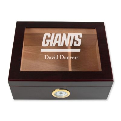 Personalized Cigar Humidor - New York Giants Football Sports Team Logo Design