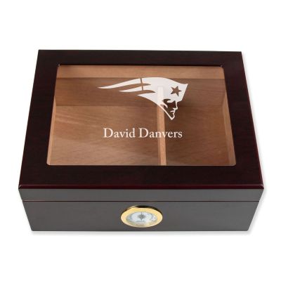 Personalized Cigar Humidor - New England Patriots Football Sports Team Logo Design