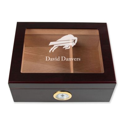 Personalized Cigar Humidor - Buffalo Bills Football Sports Team Logo Design