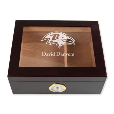 Personalized Cigar Humidor - Baltimore Ravens Football Sports Team Logo Design