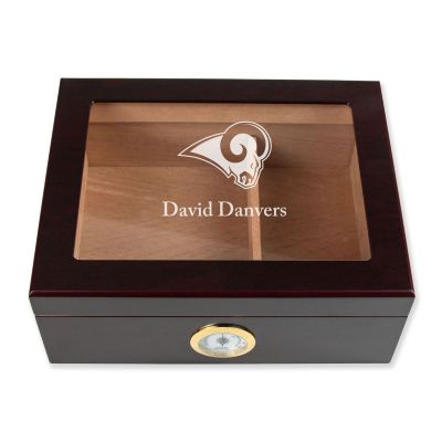 Personalized Cigar Humidor - Los Angeles Rams Football Sports Team Logo Design