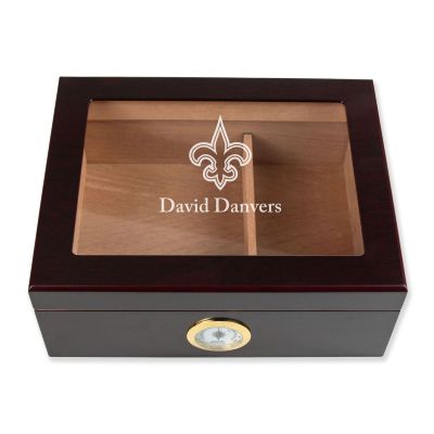 Personalized Cigar Humidor - New Orleans Saints Football Sports Team Logo Design