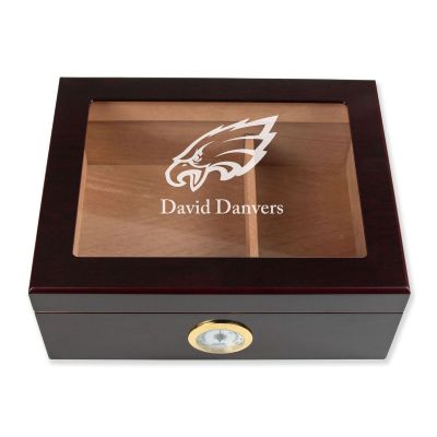 Personalized Cigar Humidor - Philadelphia Eagles Football Sports Team Logo Design