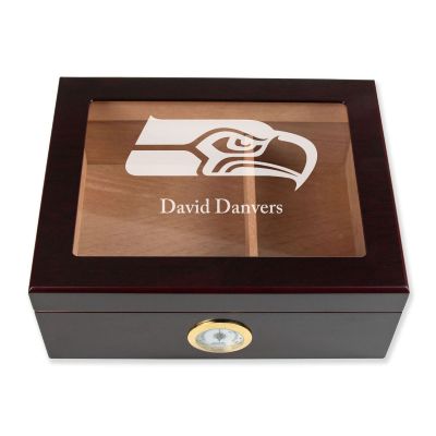 Personalized Cigar Humidor - Seattle Seahawks Football Sports Team Logo Design
