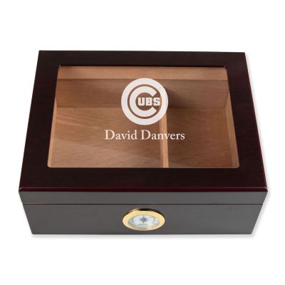 Personalized Cigar Humidor - Chicago Cubs Baseball Sports Team Logo Design