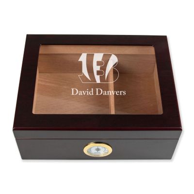 Personalized Cigar Humidor - Cincinnati Bengals Football Sports Team Logo Design
