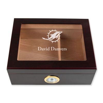 Personalized Cigar Humidor - Miami Dolphins Football Sports Team Logo Design