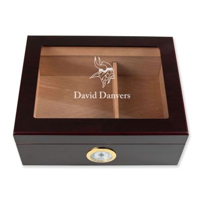 Personalized Cigar Humidor - Minnesota Vikings Football Sports Team Logo Design
