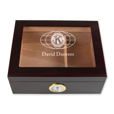 Personalized Cigar Humidor - Kiwanis International Logo Design