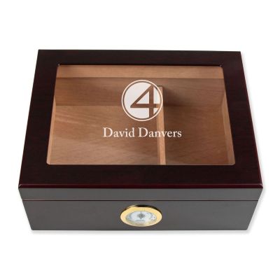 Personalized Cigar Humidor - Engraved Fantastic Four Logo Design