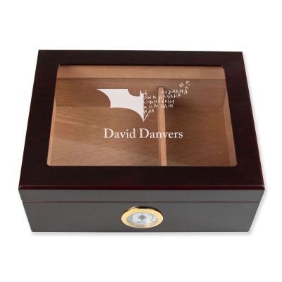 Personalized Cigar Humidor - Engraved Batman Joker Symbol Logo Design - Man Cave Gift Ideas - Gifts For Him