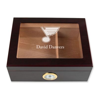 Personalized Cigar Humidor - St Louis Blues Hockey Sports Team Logo Design