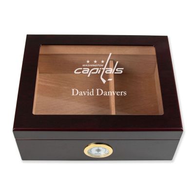 Personalized Cigar Humidor - Washington Capitals Hockey Sports Team Logo Design
