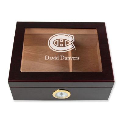 Personalized Cigar Humidor - Canadiens Hockey Sports Team Logo Design