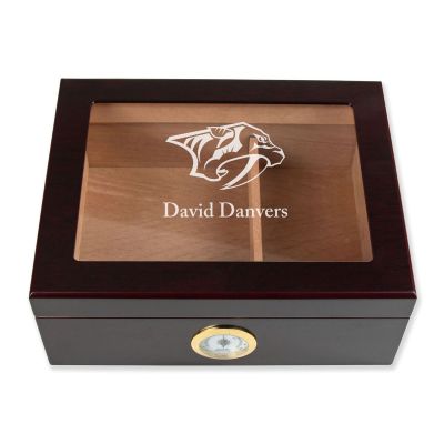 Personalized Cigar Humidor - Nashville Predators Hockey Sports Team Logo Design