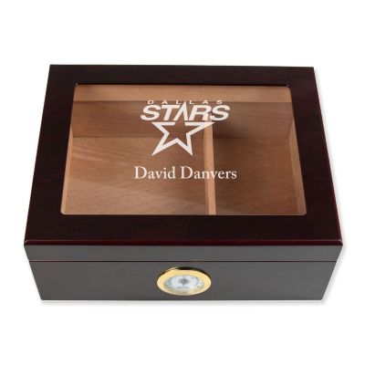 Personalized Cigar Humidor - Dallas Stars Hockey Sports Team Logo Design