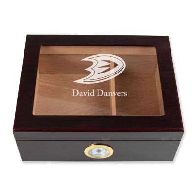 Personalized Cigar Humidor - Anaheim Ducks Hockey Sports Team Logo Design