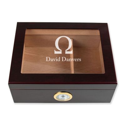 Personalized Cigar Humidor - Omega - Man Cave Gift Ideas - Gifts For Him