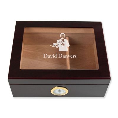 Personalized Cigar Humidor - Scar Face Logo Design - Man Cave Gift Ideas - Gifts For Him