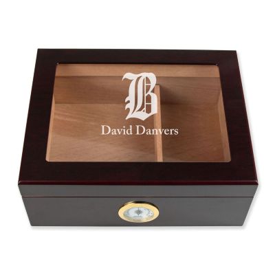 Personalized Cigar Humidor - Engraved Vintage Brooklyn Dodgers Baseball Team Logo Design