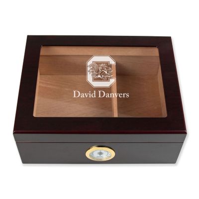 Personalized Cigar Humidor - Engraved South Carolina Gamecocks Logo Team Logo Design