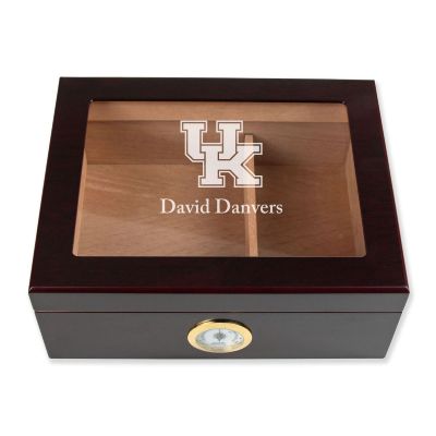 Personalized Cigar Humidor - Engraved Kentucky Wildcats Team Logo Design