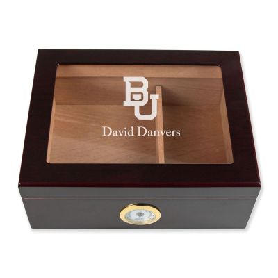 Personalized Cigar Humidor - Engraved Baylor University Team Logo Design