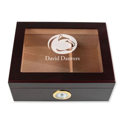 Personalized Cigar Humidor - Engraved Penn State Team Logo Design