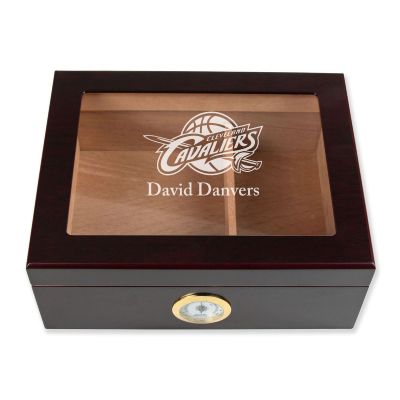 Personalized Cigar Humidor - Engraved Cleveland Cavaliers Basketball Team Logo Design