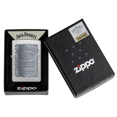 Jack Daniel's Silver Label Design Street Chrome Finish - Zippo Lighter